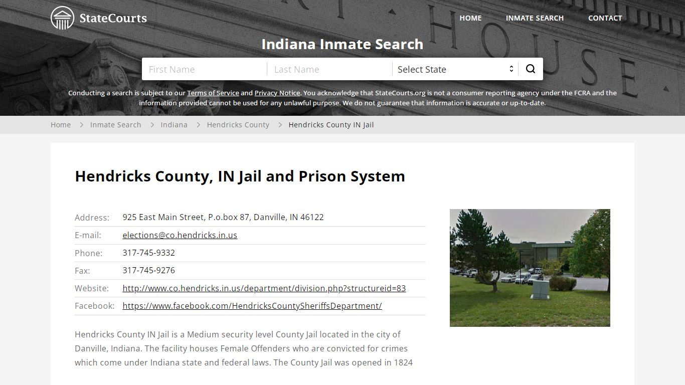 Hendricks County IN Jail Inmate Records Search, Indiana ...